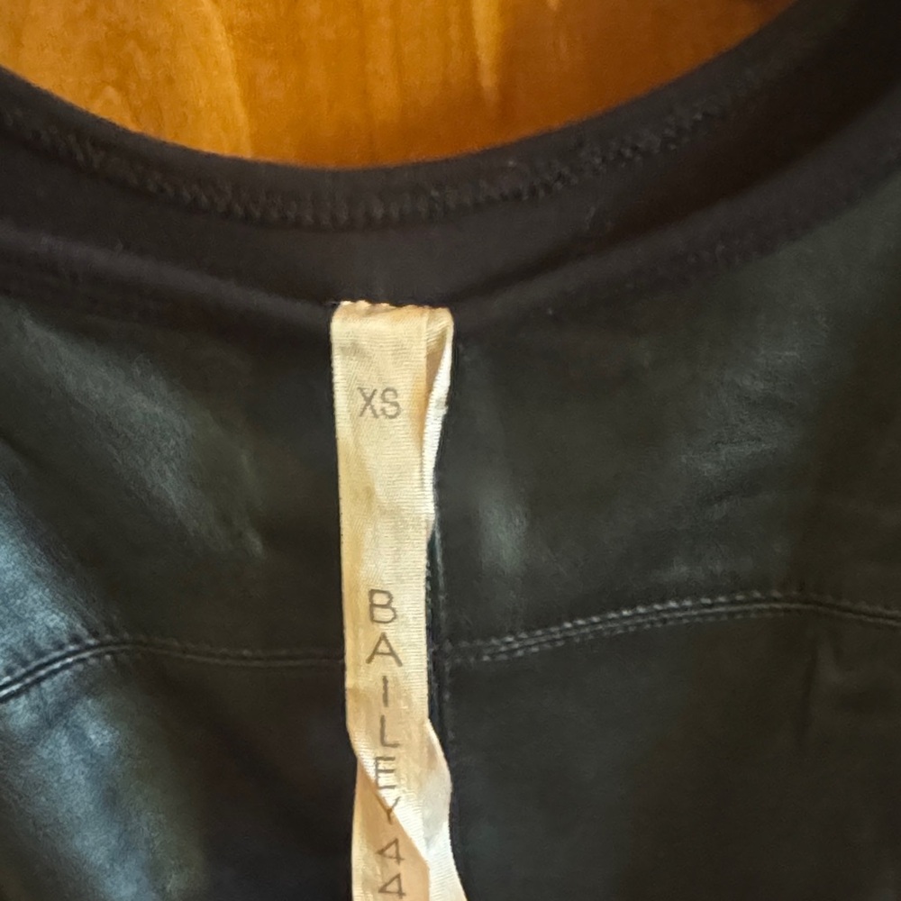 Bailey 44 Black Faux Leather Tank Top